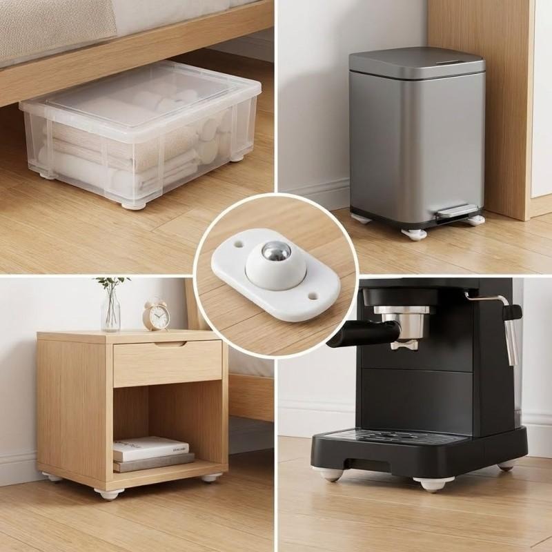 Kitchen Appliances White - 8 Adet Kendinden Yapışkanlı Tekerlekler Cihaz