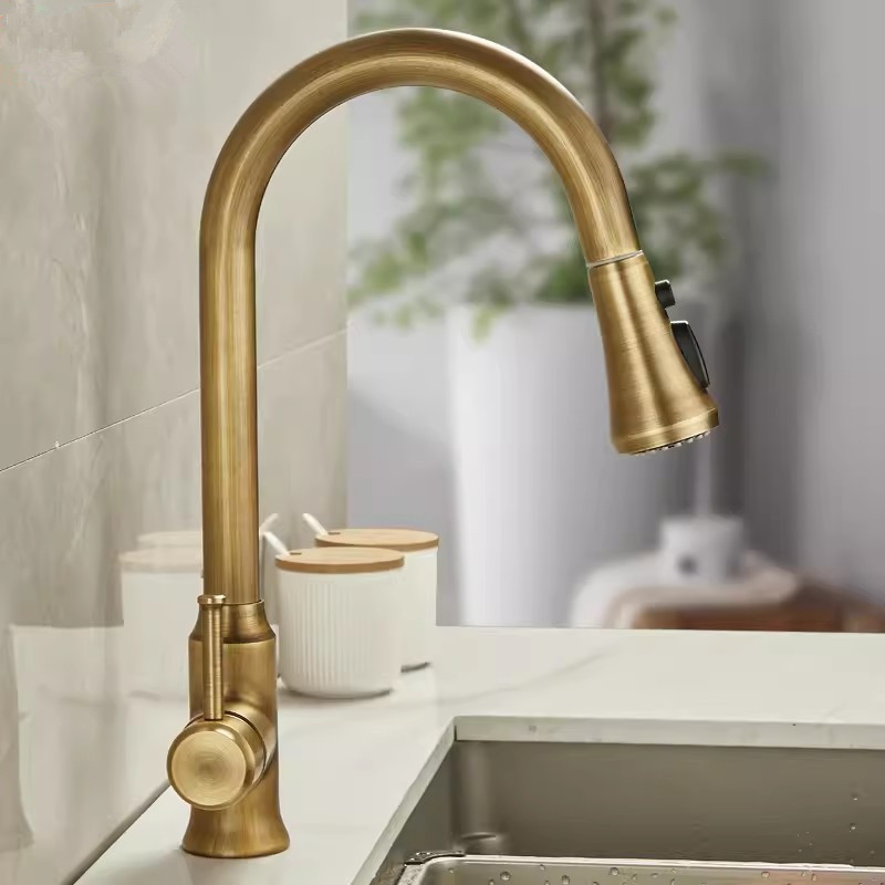 Kitchen Appliances Restaurant - Tuqiu Antika Dışarı Çekin Mutfak Musluk