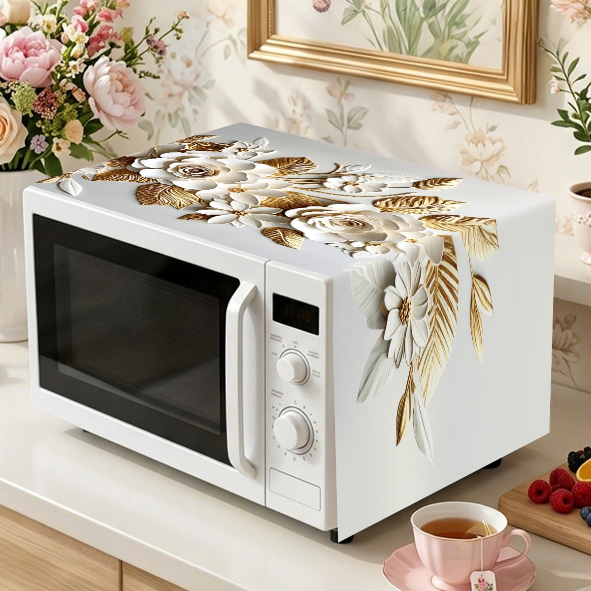 Kitchen Appliances White - 35*85 cm Beyaz Altın Mikrodalga Fırın