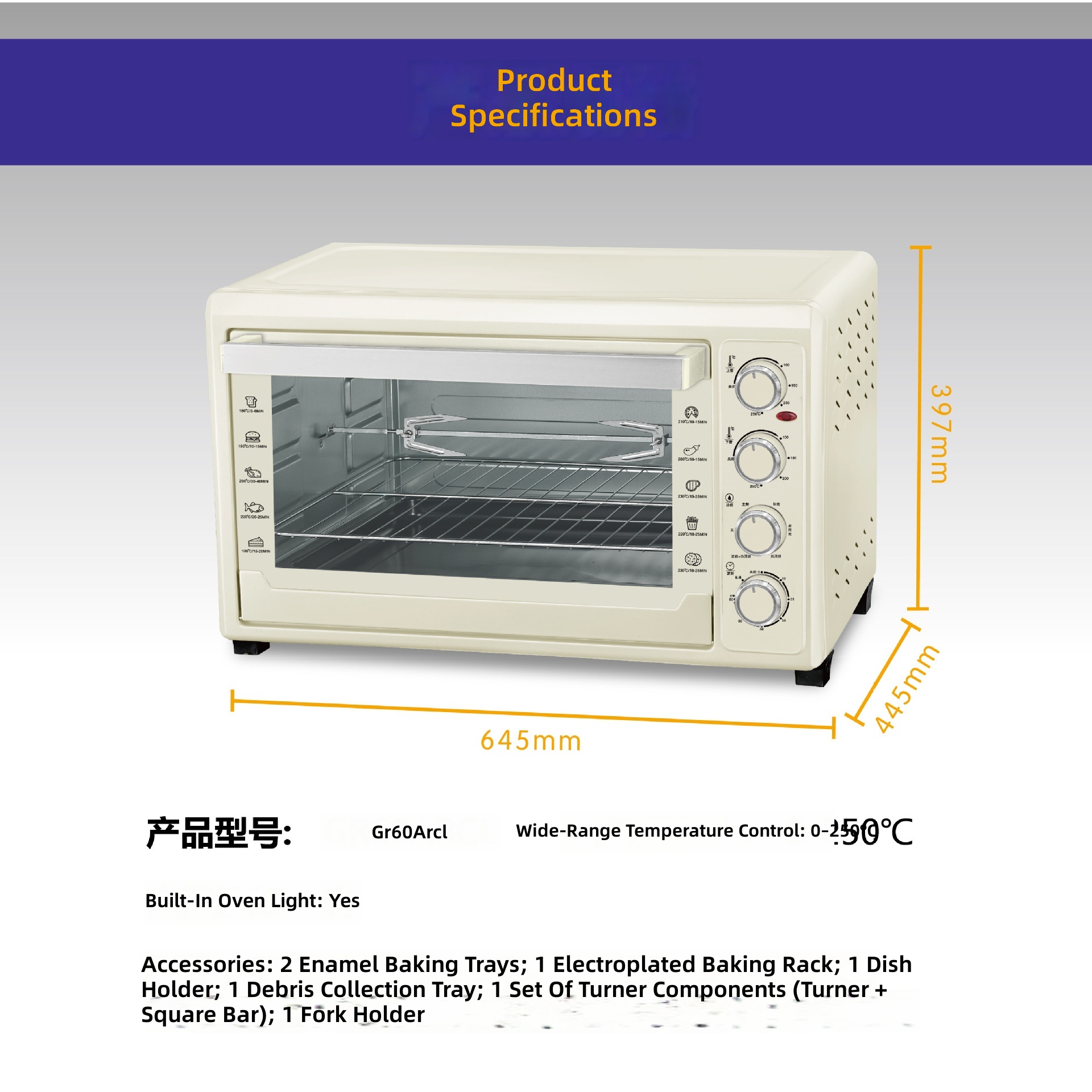 Elektrikli Fırın 60L, 4 Katman - Kitchen Appliances Gift Ideas incelemesi ve fiyatı